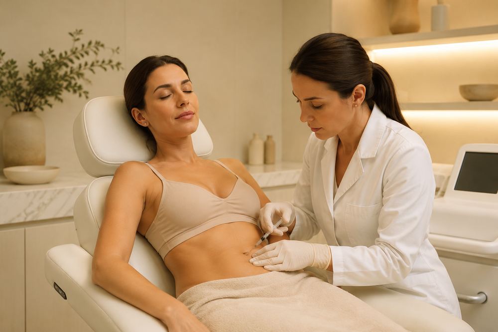 Aplicação de intradermoterapia na clínica Kallyani de Souza